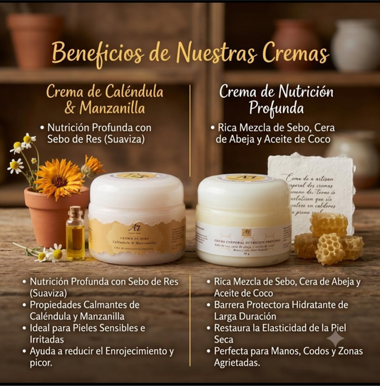 Crema De Sebo de Res Con Calendula y Manzanilla
