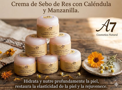 Crema De Sebo de Res Con Calendula y Manzanilla