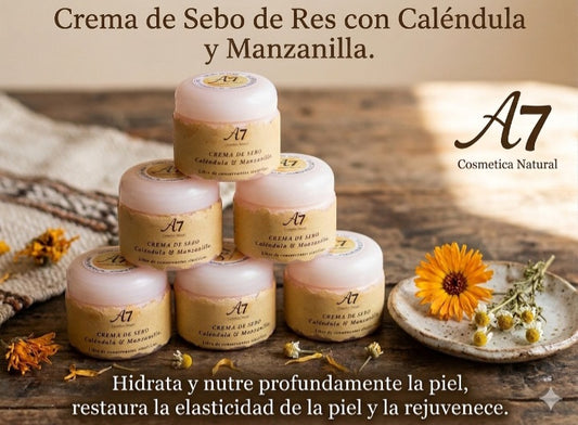 Crema De Sebo de Res Con Calendula y Manzanilla