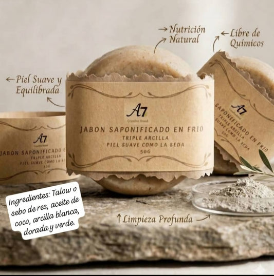 Jabon Saponificado En Frio (Triple Arcilla )